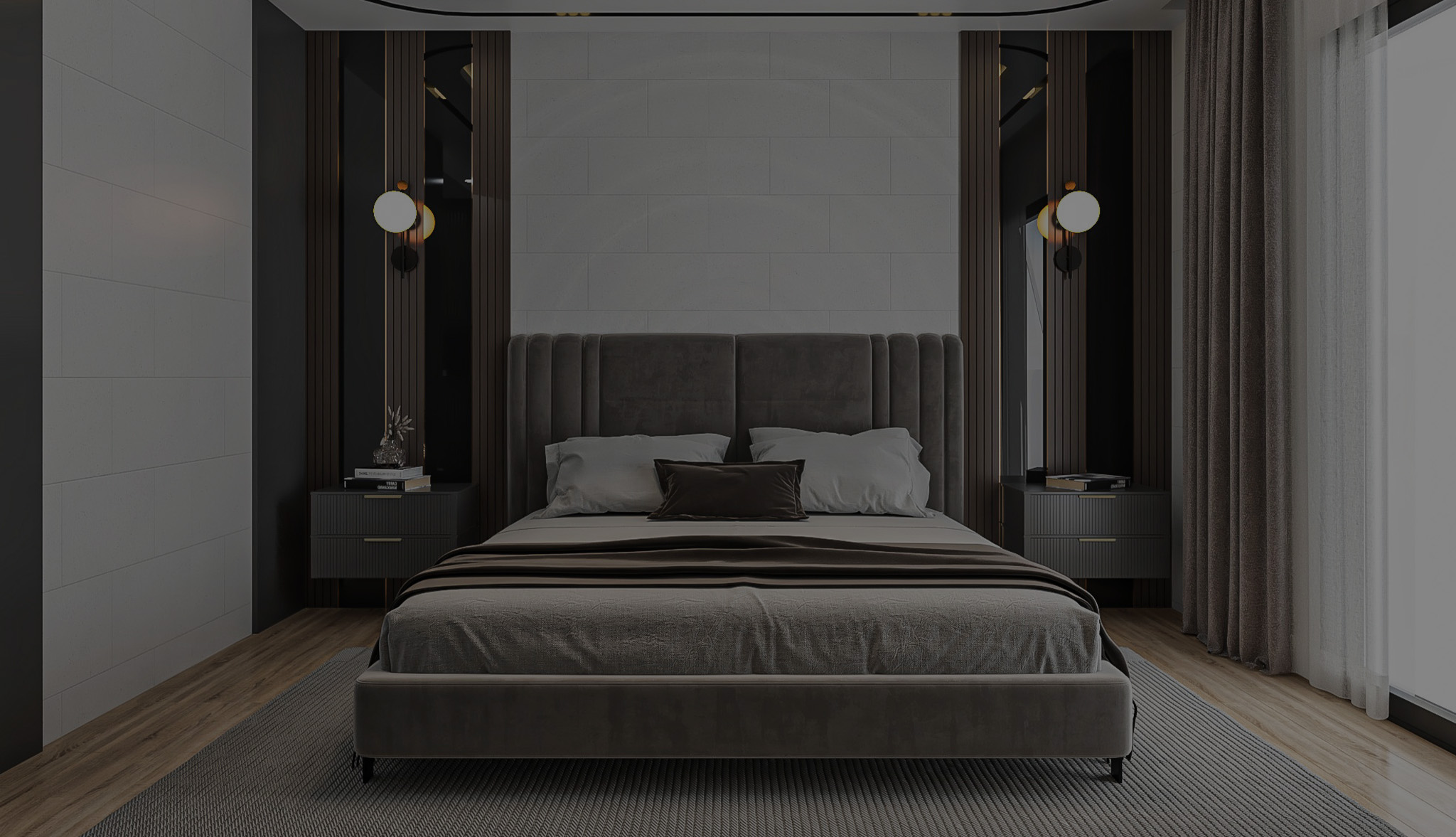 TRENDY ROOM WITH QUEEN SIZE BED