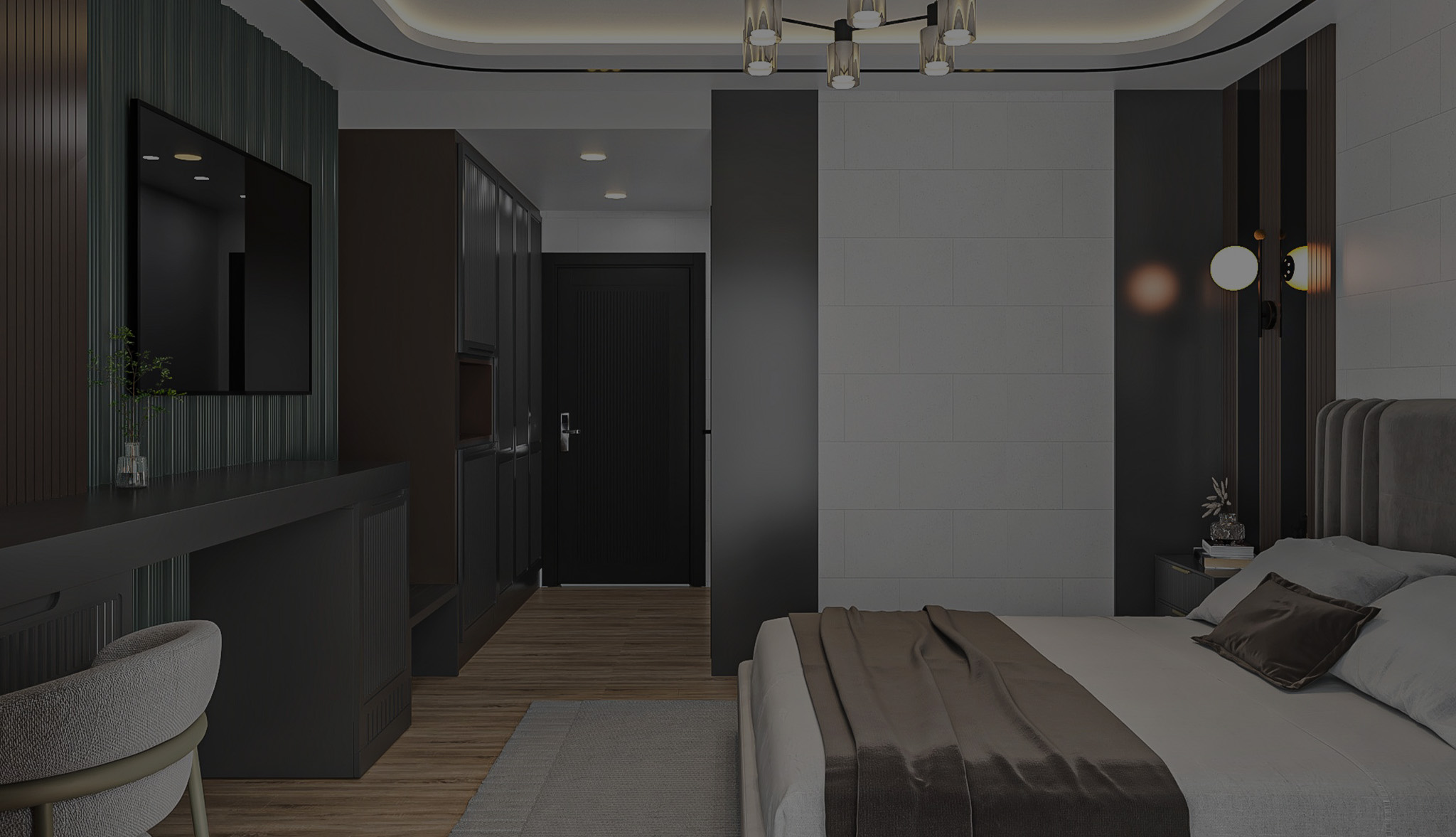 TRENDY ROOM WITH 2 SINGLE BEDS