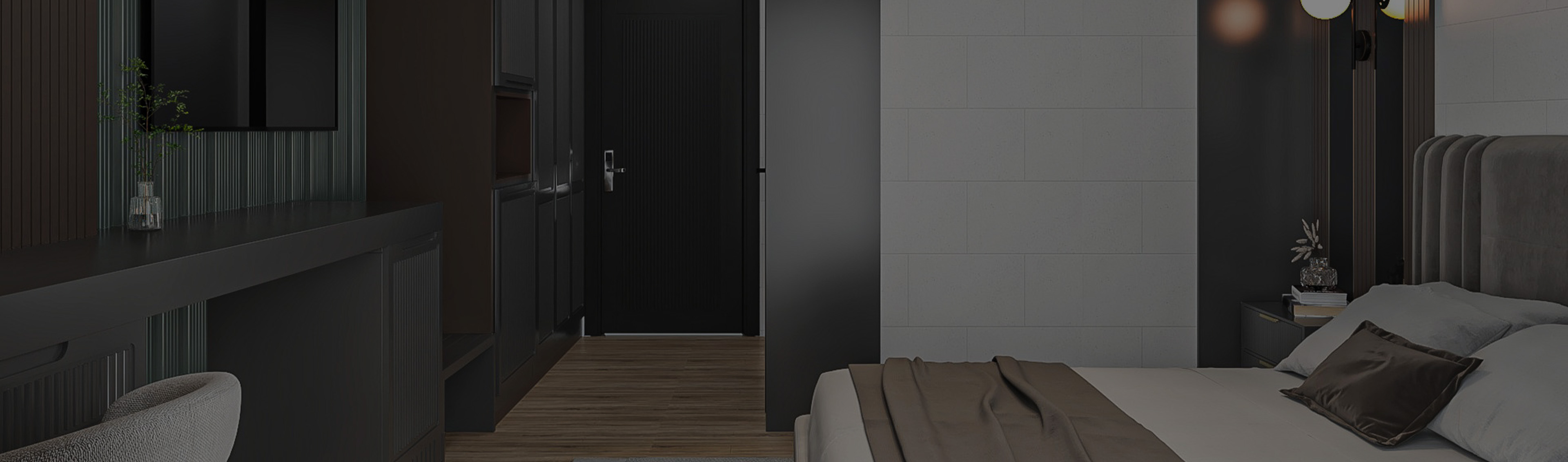 TRENDY ROOM WITH 2 SINGLE BEDS