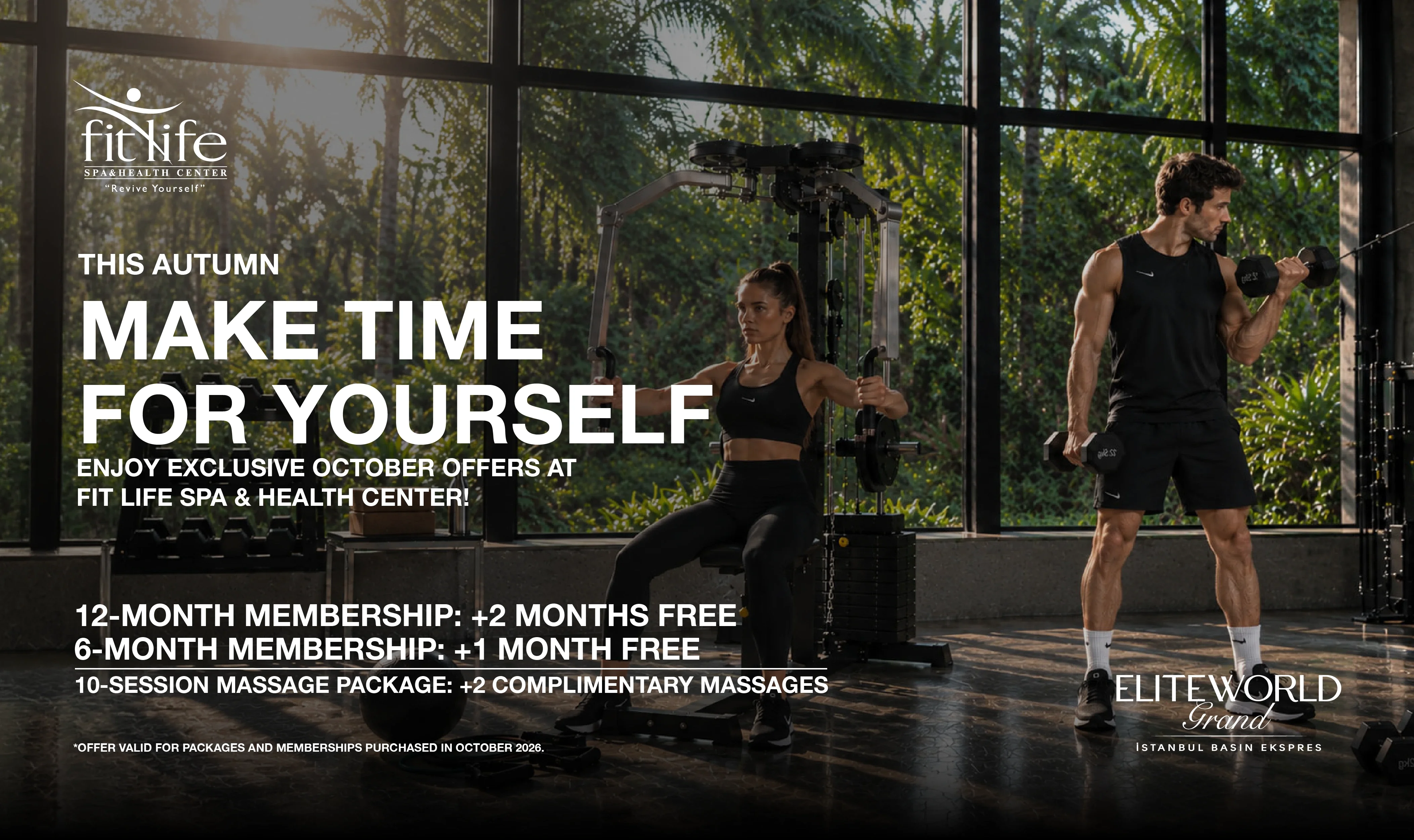 Make Time for Yourself at Elite World Grand Istanbul Basın Ekspres Fit Life Spa & Health Center This October