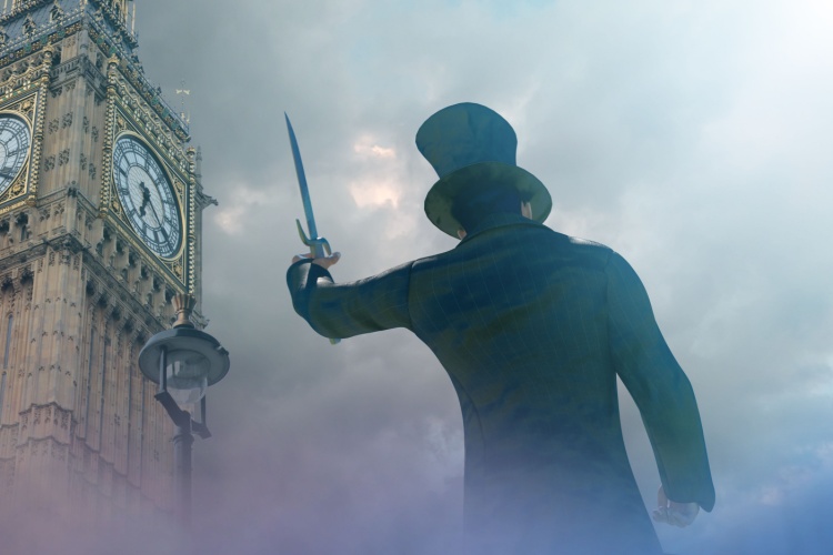 Karındeşen Jack temalı eski bir Londra sokağı